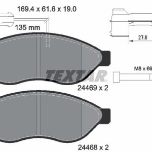 Placute frana OPEL MOVANO C platou / sasiu (U9) 2.2 D diesel 120 cai TEXTAR 2446901
