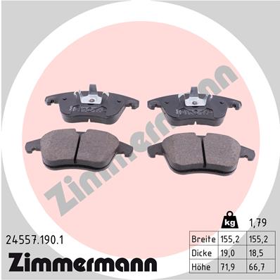 Placute frana OPEL MOKKA 1.2 (76) benzina 131 cai ZIMMERMANN 24557.190.1