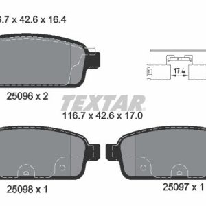 Placute frana OPEL CASCADA (W13) 1.6 (67) benzina 136 cai TEXTAR 2509602