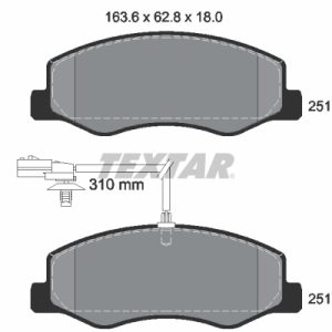 Placute frana OPEL MOVANO B caroserie (X62) 2.3 CDTI RWD (FV) diesel 125 cai TEXTAR 2517201