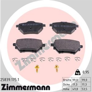 Placute frana OPEL COMBO Autoutilitara/limuzina spatioasa (K9) 1.5 D diesel 131 cai ZIMMERMANN 25839.175.1