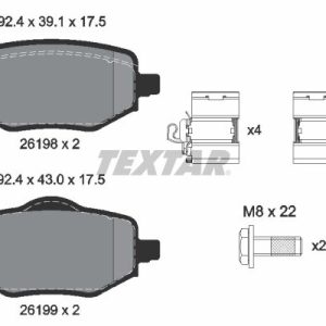 Placute frana OPEL MOKKA 1.2 (76) benzina 136 cai TEXTAR 2619801
