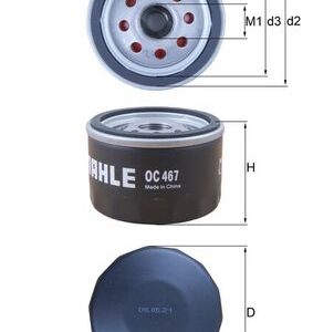 Filtru ulei OPEL VIVARO A caroserie (X83) 2.0 ECOTEC (F7) benzina 117 cai MAHLE ORIGINAL OC 467