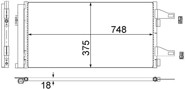 Condensator climatizare OPEL MOVANO C platou / sasiu (U9) 2.2 D diesel 165 cai MAHLE ORIGINAL AC 363 000S