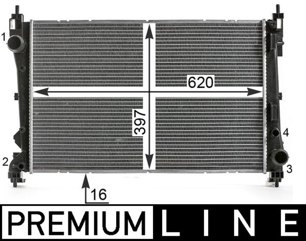 Radiator racire motor OPEL COMBO Tour (X12) 1.3 CDTI (C26, D26, E26, C05) diesel 90 cai MAHLE ORIGINAL CR 2003 000P