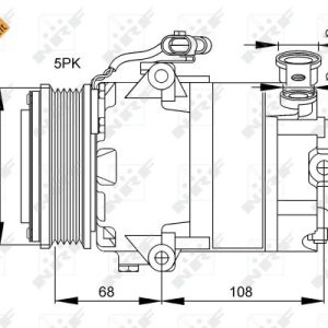 Compresor climatizare OPEL COMBO Autoutilitara/limuzina spatioasa 1.6 CNG 16V Benzina/Gaz metan (GNC) 94 cai NRF 32082