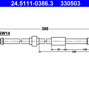 Furtun frana OPEL VIVARO A bus (X83) 1.9 DTI (F7, J7, A07) diesel 101 cai ATE 24.5111-0386.3