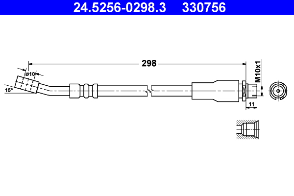 Furtun frana OPEL COMBO Tour 1.6 benzina 84 cai ATE 24.5256-0298.3