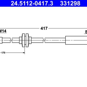 Furtun frana OPEL MOVANO C caroserie (U9) 2.2 D diesel 140 cai ATE 24.5112-0417.3