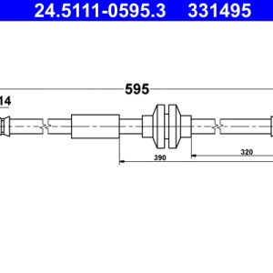 Furtun frana OPEL MOVANO B platou / sasiu (X62) 2.3 CDTI FWD (EV, HV, UV) diesel 110 cai ATE 24.5111-0595.3