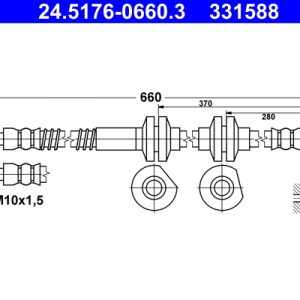 Furtun frana OPEL CASCADA (W13) 2.0 CDTI (67) diesel 194 cai ATE 24.5176-0660.3