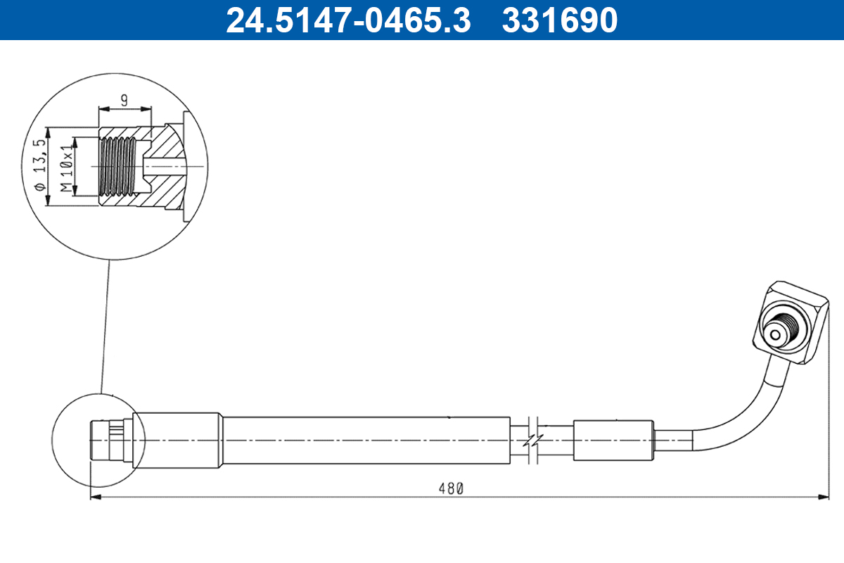 Furtun frana OPEL MOKKA / MOKKA X (J13) 1.4 (_76) benzina 140 cai ATE 24.5147-0465.3