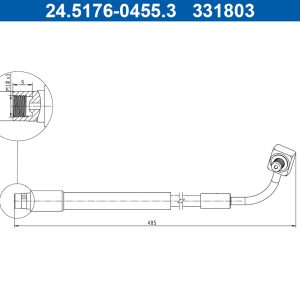 Furtun frana OPEL MOKKA / MOKKA X (J13) 1.4 LPG (_76) Benzina/Autogaz (GPL) 140 cai ATE 24.5176-0455.3