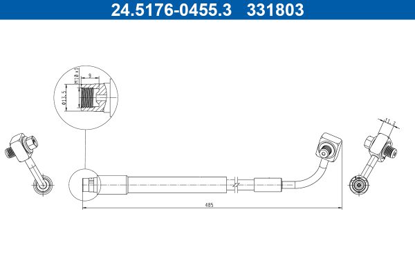 Furtun frana OPEL MOKKA / MOKKA X (J13) 1.6 CDTI 4x4 (_76) diesel 136 cai ATE 24.5176-0455.3
