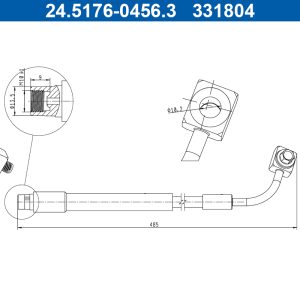 Furtun frana OPEL MOKKA / MOKKA X (J13) 1.4 LPG (_76) Benzina/Autogaz (GPL) 140 cai ATE 24.5176-0456.3