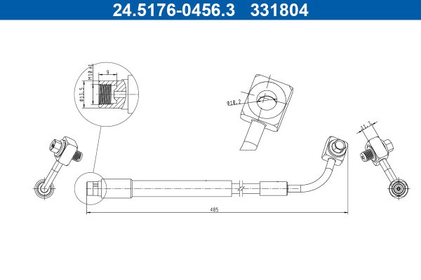 Furtun frana OPEL MOKKA / MOKKA X (J13) 1.6 CDTI (_76) diesel 136 cai ATE 24.5176-0456.3