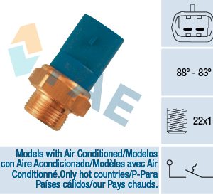 Comutator temperatura ventilator radiator OPEL COMBO Autoutilitara/limuzina spatioasa (71_) 1.7 D diesel 60 cai FAE 36260