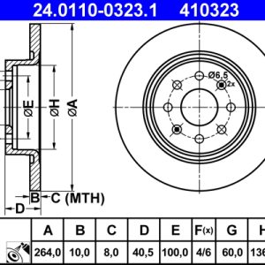 Disc frana OPEL ADAM (M13) 1.4 benzina 87 cai ATE 24.0110-0323.1