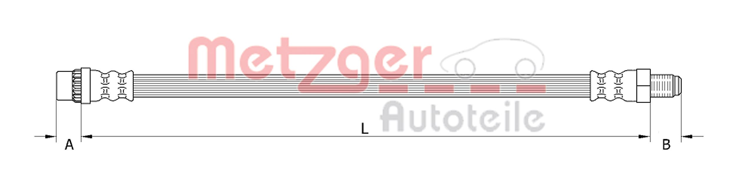 Furtun frana OPEL MOVANO B platou / sasiu (X62) 2.3 CDTI RWD (EV, HV, UV) diesel 125 cai METZGER 4110935