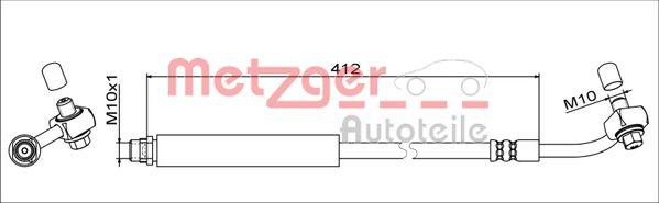 Furtun frana OPEL MOKKA / MOKKA X (J13) 1.8 (_76) benzina 140 cai METZGER 4111356