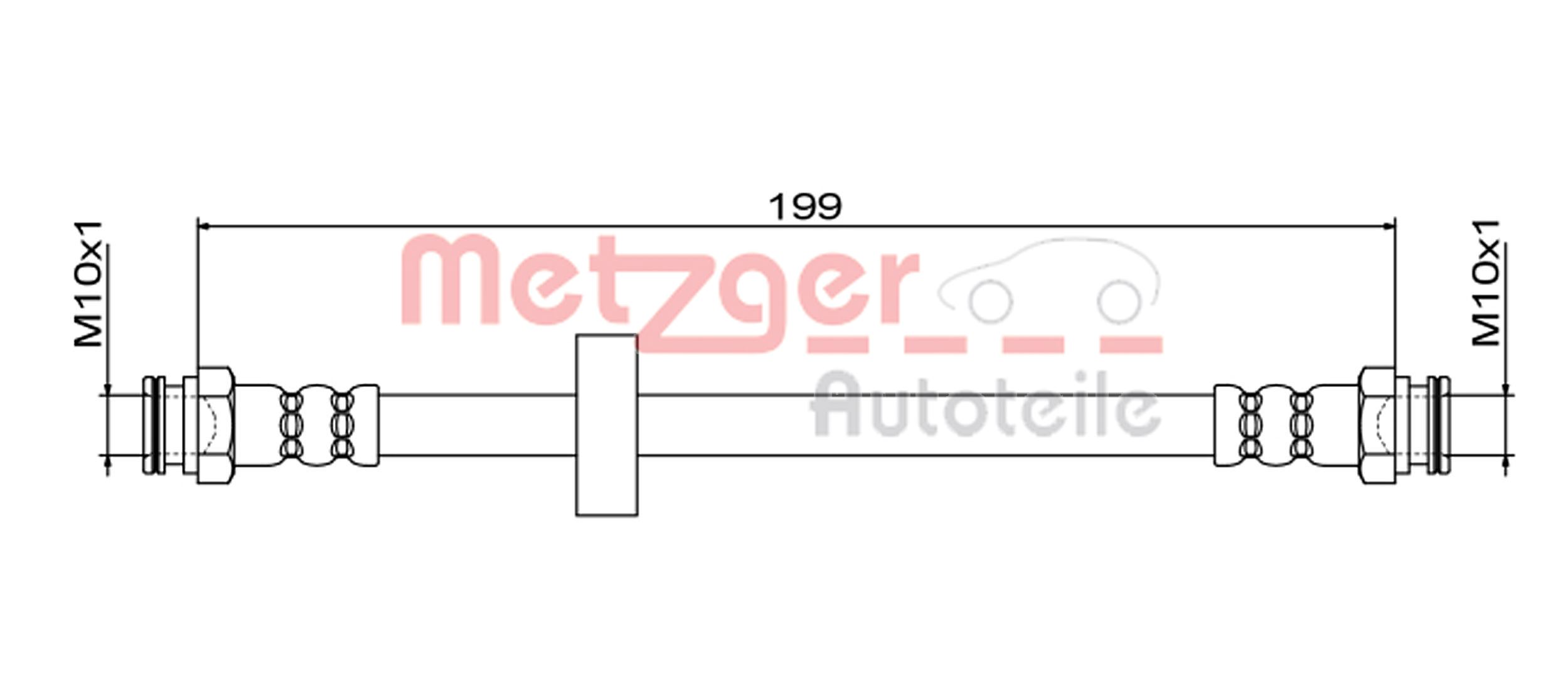 Furtun frana OPEL COMBO Tour (X12) 2.0 CDTI (C26, D26, E26, C05) diesel 135 cai METZGER 4111620