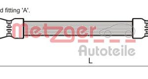 Furtun frana OPEL COMBO Autoutilitara/limuzina spatioasa 1.7 DI 16V diesel 65 cai METZGER 4112834