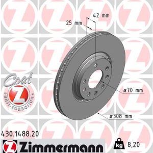 Disc frana OPEL ADAM (M13) 1.4 benzina 101 cai ZIMMERMANN 430.1488.20