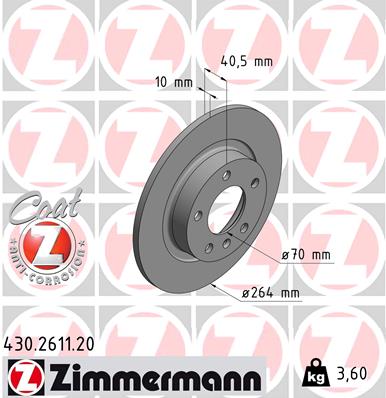 Disc frana OPEL ADAM (M13) 1.4 benzina 87 cai ZIMMERMANN 430.2611.20