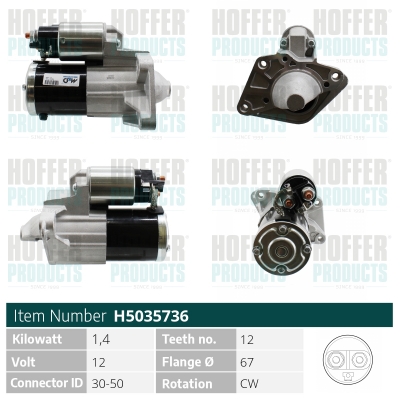 Electromotor OPEL VIVARO B caroserie (X82) 1.6 CDTI (05) diesel 140 cai HOFFER H5035736