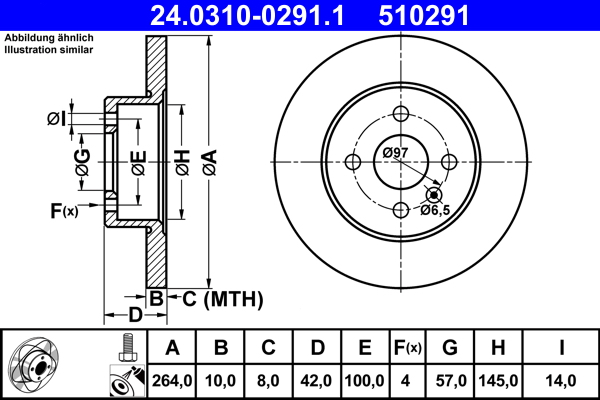 Disc frana OPEL COMBO Autoutilitara/limuzina spatioasa 1.7 DI 16V diesel 65 cai ATE 24.0310-0291.1