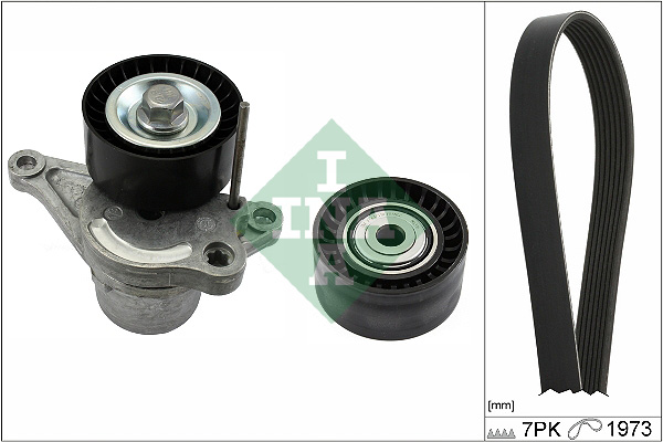 Set curea transmisie cu caneluri OPEL MOVANO B platou / sasiu (X62) 2.3 CDTI FWD (EV, HV, UV) diesel 150 cai INA 529 0317 10