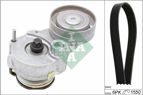 Set curea transmisie cu caneluri OPEL MOKKA / MOKKA X (J13) 1.8 4x4 (_76) benzina 140 cai INA 529 0328 10