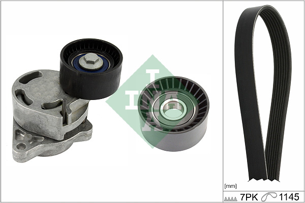 Set curea transmisie cu caneluri OPEL MOVANO A caroserie (X70) 2.5 DTI (FD) diesel 115 cai INA 529 0432 10