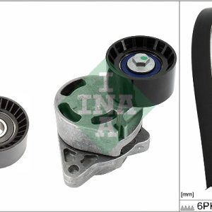 Set curea transmisie cu caneluri OPEL MOVANO A platou / sasiu (X70) 2.5 DTI (ED, HD, UD0, UD4) diesel 115 cai INA 529 0436 10