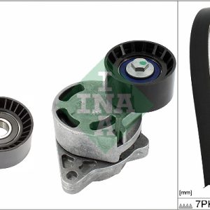 Set curea transmisie cu caneluri OPEL MOVANO A bus (X70) 2.5 CDTI (JD) diesel 120 cai INA 529 0437 10