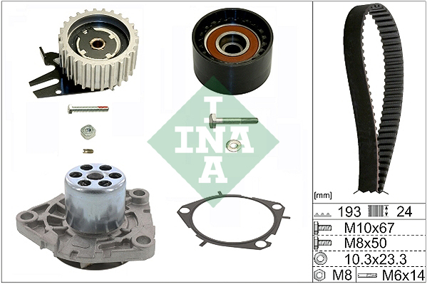 Set pompa apa + curea dintata OPEL COMBO Tour (X12) 1.6 CDTI (C26, D26, E26, C05) diesel 105 cai INA 530 0561 30