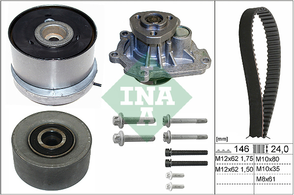 Set pompa apa + curea dintata OPEL MOKKA / MOKKA X (J13) 1.8 (_76) benzina 140 cai INA 530 0724 30