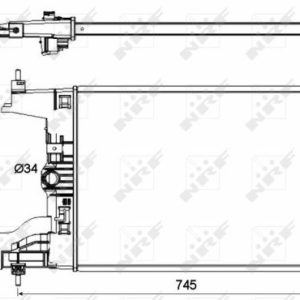 Radiator racire motor OPEL CASCADA (W13) 1.4 Turbo (67) benzina 140 cai NRF 53148