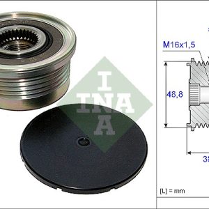 Fulie alternator OPEL VIVARO A caroserie (X83) 1.9 DI (F7) diesel 80 cai INA 535 0048 10