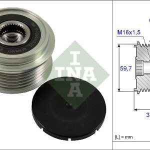 Fulie alternator OPEL COMBO Autoutilitara/limuzina spatioasa 1.7 CDTI 16V diesel 101 cai INA 535 0065 10