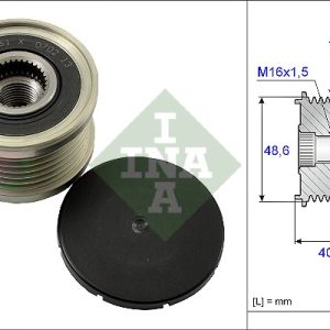 Fulie alternator OPEL VIVARO B bus (X82) 1.6 CDTI (06) diesel 120 cai INA 535 0080 10