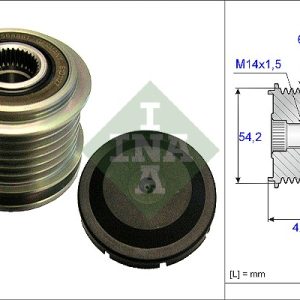Fulie alternator OPEL COMBO Tour (X12) 1.6 CDTI (C26, D26, E26, C05) diesel 90 cai INA 535 0181 10