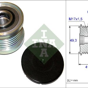 Fulie alternator OPEL GRANDLAND / GRANDLAND X (A18, P1UO) 1.6 Turbo (75) benzina 150 cai INA 535 0193 10