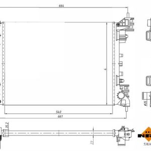 Radiator racire motor OPEL COMBO Tour (X12) 1.4 (C26, D26, E26, C06) benzina 120 cai NRF 53834A