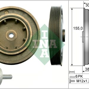 Set fulie arbore cotit OPEL MOVANO A caroserie (X70) 1.9 DTI (FD) diesel 82 cai INA 544 0101 20