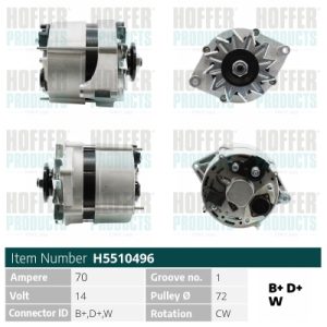 Alternator OPEL COMBO Autoutilitara/limuzina spatioasa (71_) 1.2 benzina 45 cai HOFFER H5510496