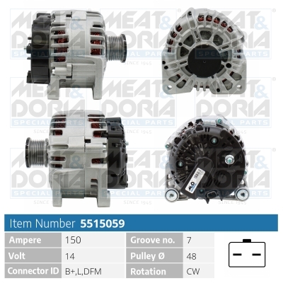 Alternator OPEL VIVARO A bus (X83) 2.0 CDTI (F7, J7, A07) diesel 90 cai HOFFER H5515059