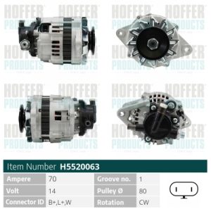 Alternator OPEL COMBO Autoutilitara/limuzina spatioasa (71_) 1.7 D diesel 60 cai HOFFER H5520063