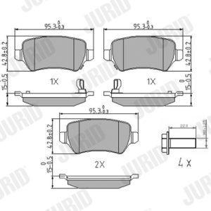 Placute frana OPEL COMBO Tour 1.7 DI 16V diesel 65 cai JURID 573122J