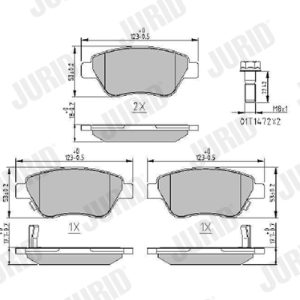 Placute frana OPEL ADAM (M13) 1.4 benzina 101 cai JURID 573652J